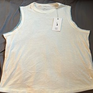 NIKE Dri-fit womens Crochet-Trimmed Active Sail White Size-L